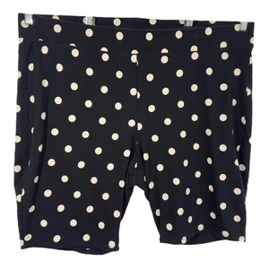 Torrid Plus Taglia 4X Pantaloncini corti da bici a pois neri elasticizzati 718 - Foto 1 di 3