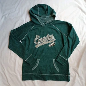 NFL Philadelphia Eagles Women's Hoodie Sz L Lightweight Raglan Soft Marled Teal - Picture 1 of 5