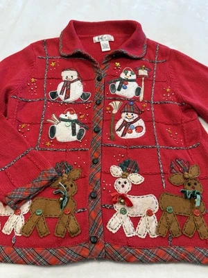Cárdigan suéter vintage Kikit Navidad para mujer talla M mediano para mujer Foto 1 de 3