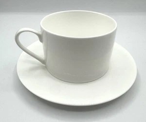 Fitz & Floyd Nevaeh White Flat Coffee Cup & Saucer Sets - Picture 1 of 10