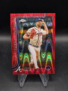 2025 Topps Chrome Chris Vendita Red Ray Wave rifrattore 2/5 #182 Atlanta Braves - Foto 1 di 6