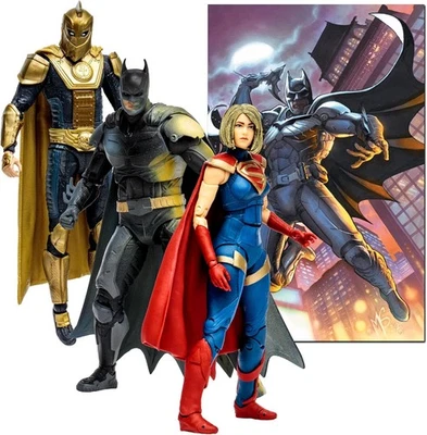 McFarlane DC Multiverse Batman Supergirl Dr.Fate (Injustice 2) Paquete de 3 Etiqueta Dorada Foto 1 de 4