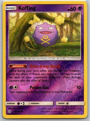 Koffing 76/236 Reverse Holo SM - Cosmic Eclipse NM - Image 1 of 2