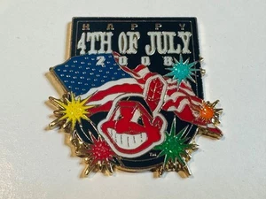 Old Vintage Cleveland Indian Lapel Pin Chief Wahoo Happy 4th of July 7/4/08 2008 - Picture 1 of 2