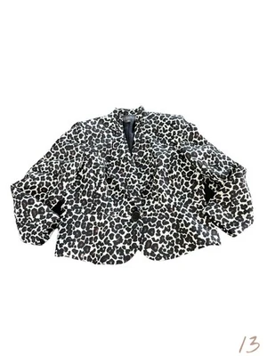 Blazer para mujer Liz Claiborne estampado de leopardo 1 botón 16w usado en excelente estado Foto 1 de 4
