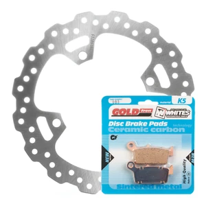 MTX & GOLDFREN Brake Disc & Pad Kit - Rear For Kawasaki KX125 2003-2008 - WAVE - Picture 1 of 1
