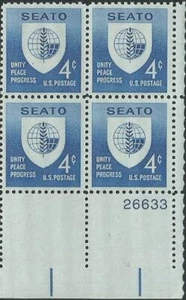 Plate Block of 4 stamps - Scott 1151 - 4 cent - SEATO - 1960 - MNH - Picture 1 of 1
