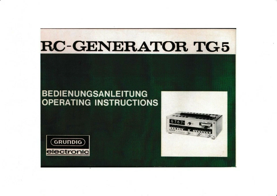 Instrucciones de funcionamiento para Grundig TG 5 Foto 1 de 1