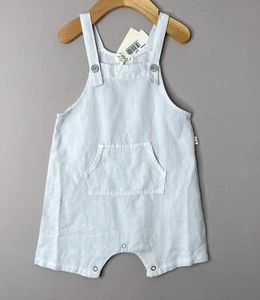 NWT MY LITTLE COZMO Light Gray Linen Tencel Baby Shortall Boy Girl 18 Mo Romper - Picture 1 of 3