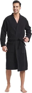 Terry Cloth Robes for Men Big and Tall Short Mens Kimono Robe  Spa Bathrobe - Picture 1 of 47