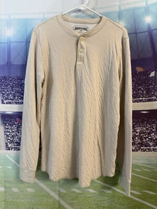 American Eagle Men’s Long Sleeve Thick Jersey Thermal Shirt Medium Tall Cream - Picture 1 of 10