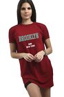 Womens Ladies Do Your Thing Turn Up Sleeves Round Neck PJ Pullover T Shirt Dress
