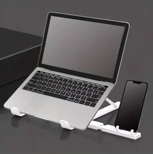 SUPPORTO 2 IN 1 PC COMPUTER PORTATILE SMARTPHONE LAPTOP STAND TABLET REGOLABILE - Imagen 1 de 8