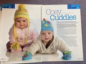 🧶 Knitting Pattern Cosy Cuddles Baby Mittens & Hats Sets 0-2yr Winter - Picture 1 of 8