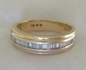 14K Yellow Gold Channel Baguette Cluster Diamond Ring - 6.60 gms, Sz8.75, 0.38ct - Picture 1 of 9