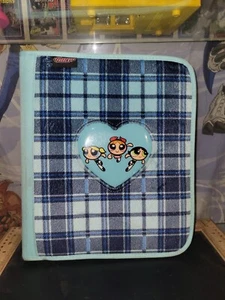 Power Puff Girls Soft Blue Flannel Zipper 3 ring Binder cartoon network ppg FAB - Picture 1 of 20