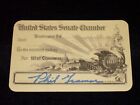 Vintage US Senate Chamber Pass.  101st Congress 1989-91, from Senator Phil Gramm