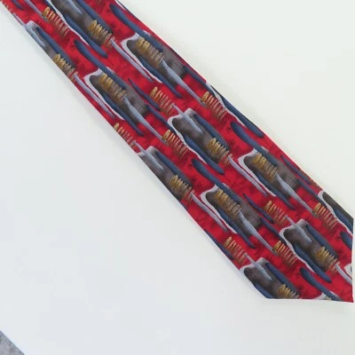 Cocktail Colors Tie Mens Silk Red Blue Abstract 3" 60" Long Power - Image 1 of 4