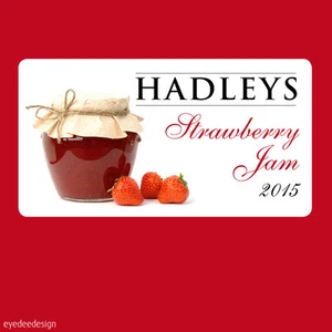 24 x Jam Jar Pot Stickers Labels homemade Preserves Personalised Strawberry -363 - Picture 1 of 2