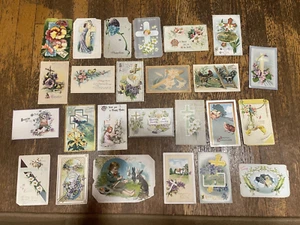 Lot of 25 Vintage Easter Holiday Postcards Bunnies Eggs Rabbits Flowers 1900's - Picture 1 of 7