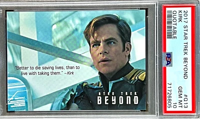 2017 Star Trek Captain Kirk #Q13 (QUOTABLE) PSA 10 GEM MINT (RARE: Population 1) - Image 1 of 2
