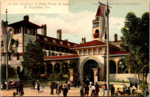 Eingang zum Hotel Ponce De Leon St Augustine Florida 1908 Vintage Postkarte B37. - Bild 1 von 2