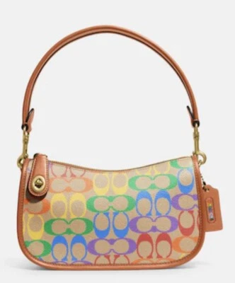 NWT Coach Swinger Clutch Handbag Crossbody Rainbow CA100 - Image 1 of 4