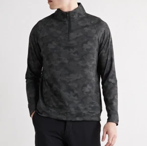 G/FORE - Camouflage-Print Stretch-Jersey Half-Zip Golf Mid-Layer - Black M - Picture 1 of 4