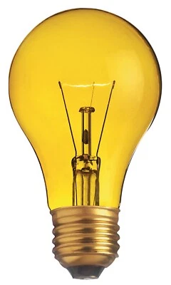 Satco S6083 25W A19 Transparent Yellow Medium Base - Image 1 of 4