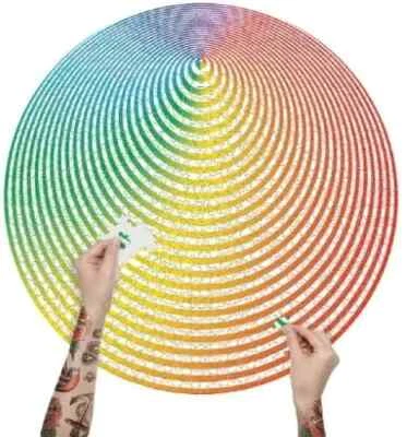 Mustard Hypno Jigsaw Puzzle 1000 Pieces Round Trippy Patterns fun kids learn - Image 1 of 4