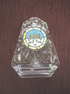 transparenter Eishockey Schlittschuh Trophäe Auszeichnung blau und goldener Einsatz - Bild 1 von 1