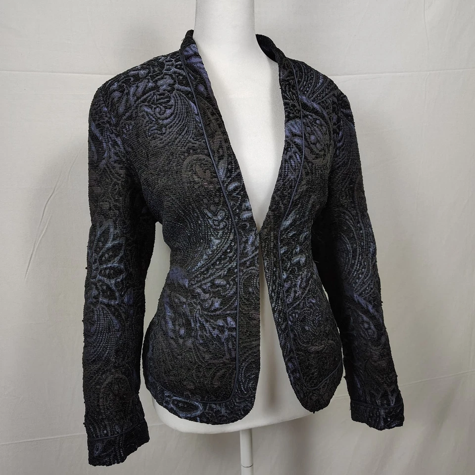 Chaqueta Blazer de Colección Coldwater Creek Para Mujer PM Tapiz Floral Oscuro Hada Grunge Foto 1 de 4