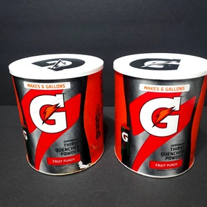 Lot of 2 Gatorade Fruit Punch Thirst Quencher Sports Drink Mix Powder, 50 oz. - Picture 1 of 7