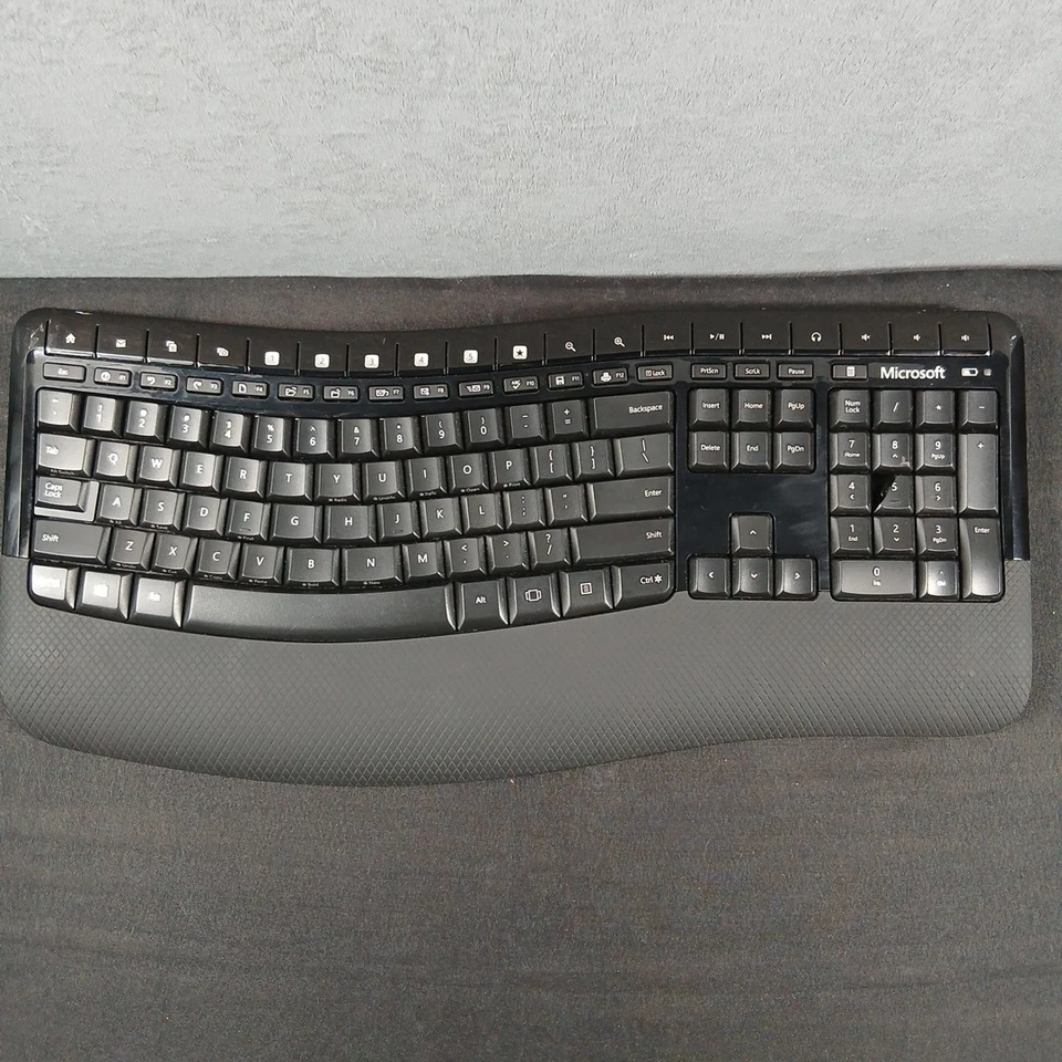 Microsoft Wireless Comfort Keyboard 5050 Full Size Multimedia No Receiver Tested - Image 1 of 4