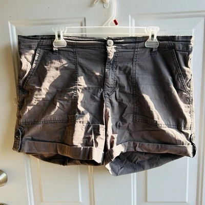 Sanctuary Standard Surplus Womens Grey Shorts High Rise Roll Tab Pocket Size 32 - Image 1 of 4