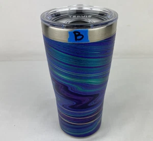 Vaso de acero inoxidable Tervis Traveler con tapa deslizante Aqua Agate V3 20 oz [B G44 - Imagen 1 de 11