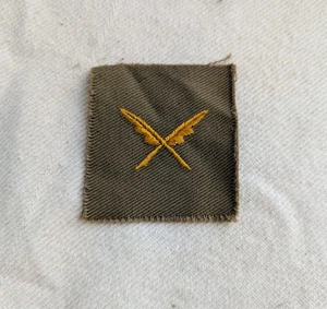 VINTAGE BSA Scribe Patch 1940s Khaki Cut Edge Crossed Quills Insignia - Picture 1 of 2