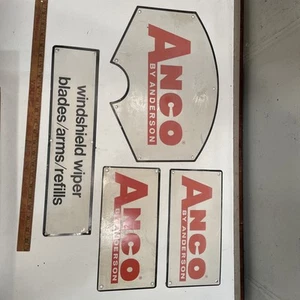VINTAGE, ANTIQUE, ANDERSON, ANCO WIPER BLADE SET OF 4 SIGNS - Picture 1 of 6