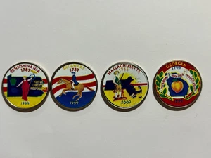 Lot of 4 1999 D Washington Quarters colored 4 Maps. Beautiful ! comes in Assay! - Picture 1 of 4