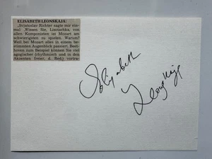 Elisabeth Leonskaja - Oper - original Autogramm - Größe 15 x 10 cm - Picture 1 of 1