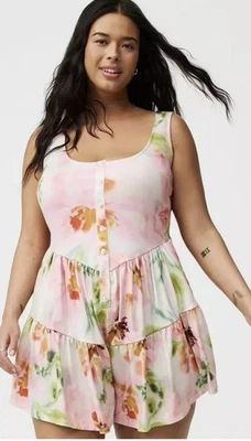 Mameluco Floral Coqueto Cuello Redondo Nudo Tórrido 3XL - Nuevo, Etiquetas  Foto 1 de 4