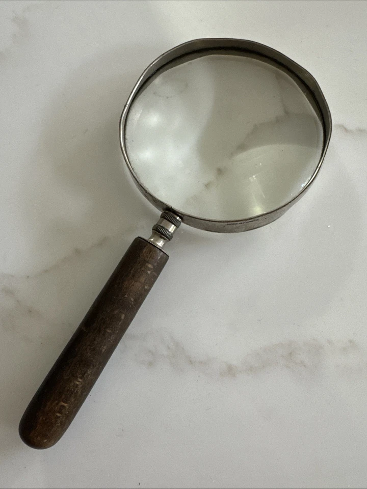 Antigua lupa victoriana francesa con mango de madera hecha en FRANCIA de colección Foto 1 de 4