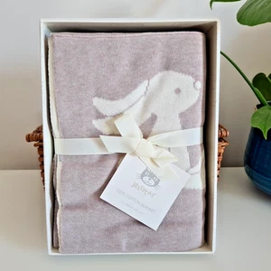 Jellycat Bashful Beige Bunny Blanket Reversible Cotton Blanket Retired 76x102cm - Picture 1 of 11