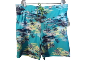 George Hawaiian Swim Trunks Men XL 40-42 Board Shorts Palm Trees Print Tropical - Picture 1 of 10