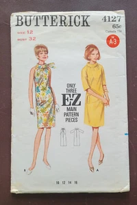 B-4127 Vintage Straigth Dress Sewing Pattern Butterick Bust 32 Complete - Picture 1 of 3