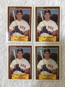 (4) Jeff Bagwell 1990 Procards New Britain Red Sox #1324 Rookie Card Lot Rk Rc