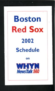 Boston Red Sox--2002 Pocket Schedule--WHYN - Picture 1 of 1