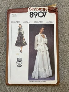 Simplicity Gunne Sax Prairie Dress Pattern 8907 Vintage 70s Jessica McClintock - Picture 1 of 2