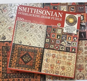 Vintage Jigsaw Puzzle American Quilts Smithsonian 550 Pcs Info booklet COMPLETE - Picture 1 of 9