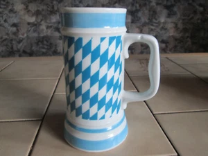 Porzellan Bierkrug Bayrisch Weiß/Blau 0,7 Liter - Bild 1 von 2